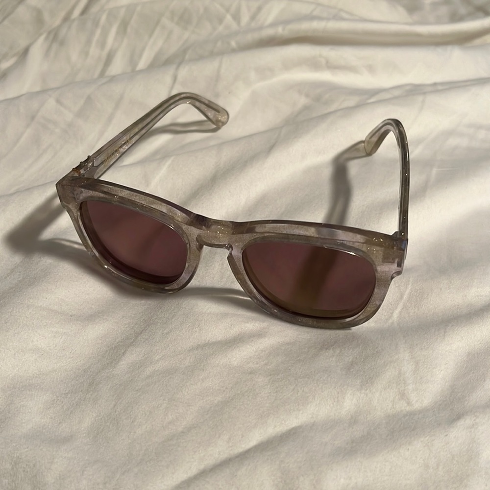 Wildfox Clear Gold Glitter Sunglasses